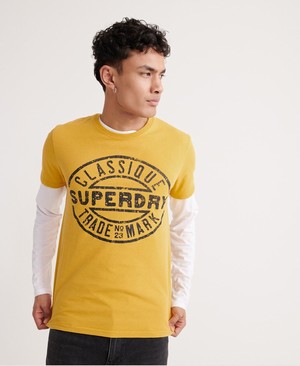 Superdry Workwear Trademark Férfi Pólók Arany | HJSEB9186